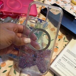 Glitter Purple Phone 16 pro max case